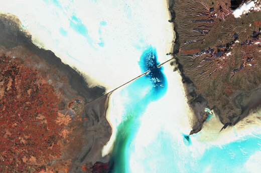تنها یک پنجم از «دریاچه ارومیه» باقی مانده است! + تصویر ماهواره‌ای