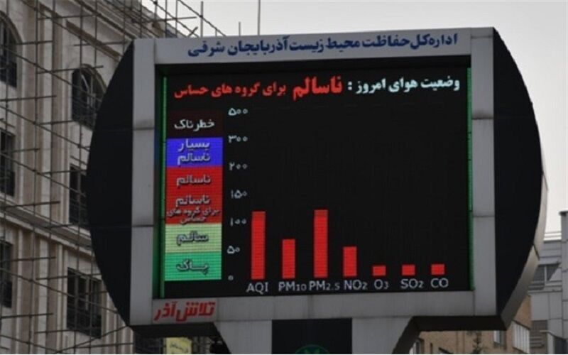 عقب نشینی تدریجی آلودگی هوای تبریز